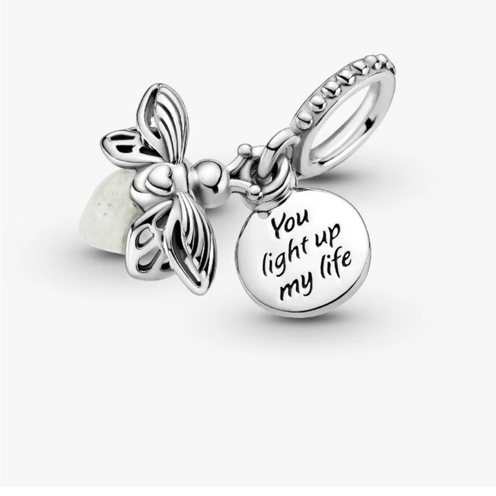 Authentic Pandora Glow in the dark Firefly Dangle Charm S925